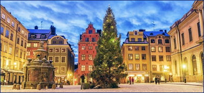 Stortorget, decorated for Christmas