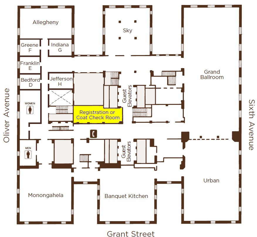 17th Floor Map &mdash; Omni William Penn Hotel